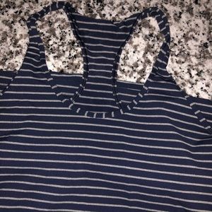 Lululemon Cool Racerback Tank - Navy/Grey Striped